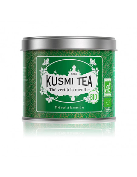 Organic Spearmint green tea - Metal tin 100g