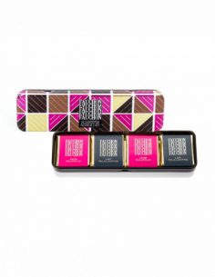 12 dark & milk chocolate squares metal tin 60g