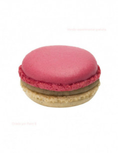 Macaron vanille framboise (1 uni)